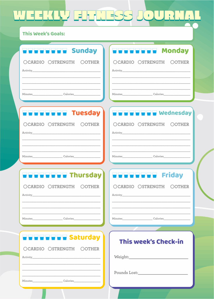 Exercise Journal 10 Free PDF Printables Printablee