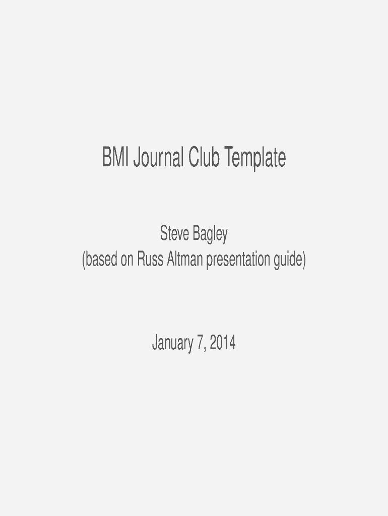 Fillable Online BMI Journal Club Template Fax Email Print PdfFiller