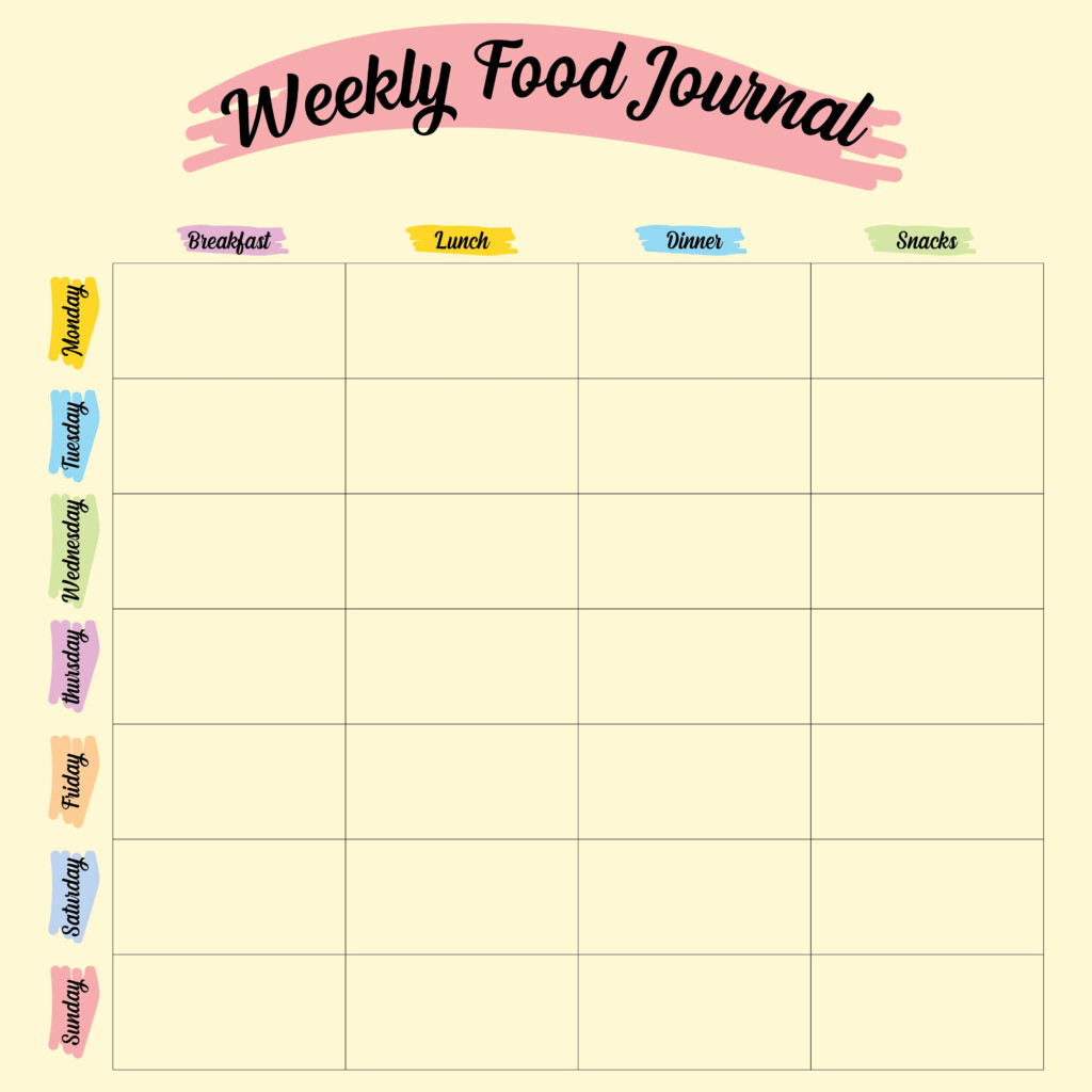 Food Diary Template Free Printable Printable Templates Free