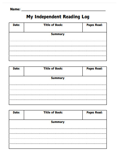 FREE 20 Independent Reading Log Templates In Google Docs PDF MS 