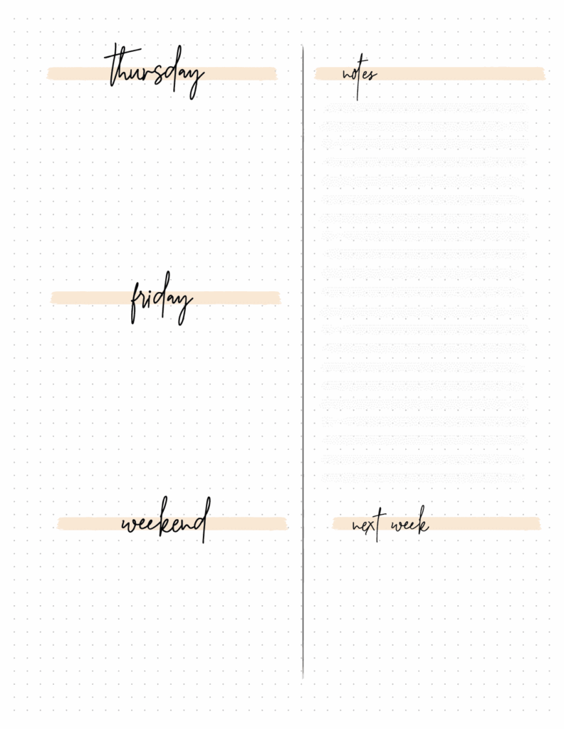 Free Bullet Journal Weekly Planner Template Bullet Journal Ideas