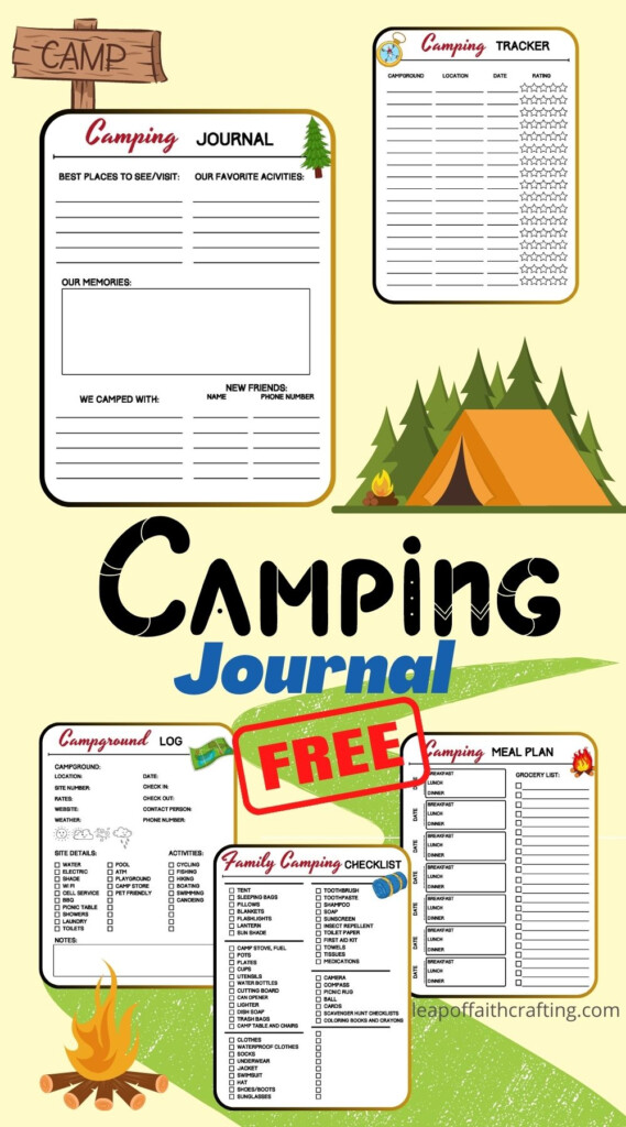 FREE Camping Journal Printable PDF 6 Easy Pages Leap Of Faith Crafting