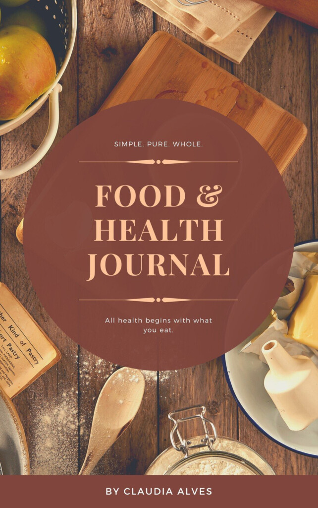 Free Custom Printable Food Journal Book Cover Templates Canva