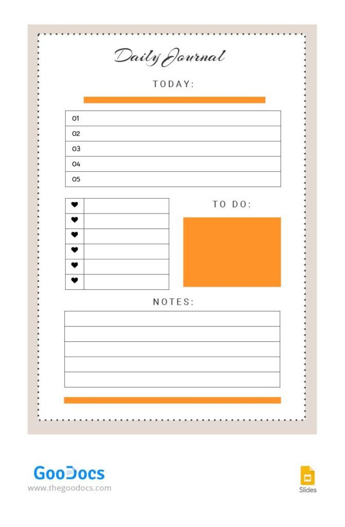 Free Cute Daily Journal Template In Google Slides
