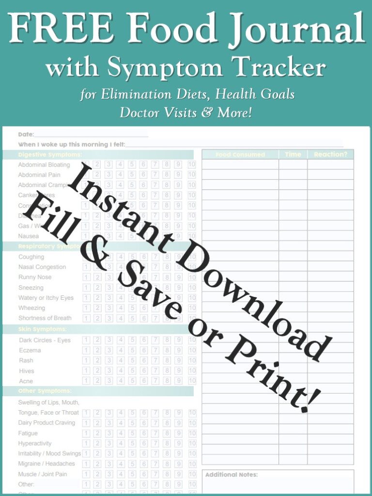 FREE Food Journal With Symptom Tracker For You And Your Doctor