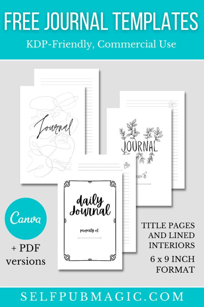 Free KDP Journal Interior Templates For Self Publishers Journal 