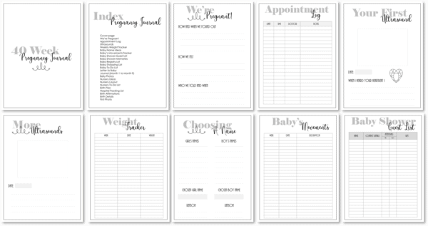 FREE Pregnancy Journal Planner Printable Digital Version