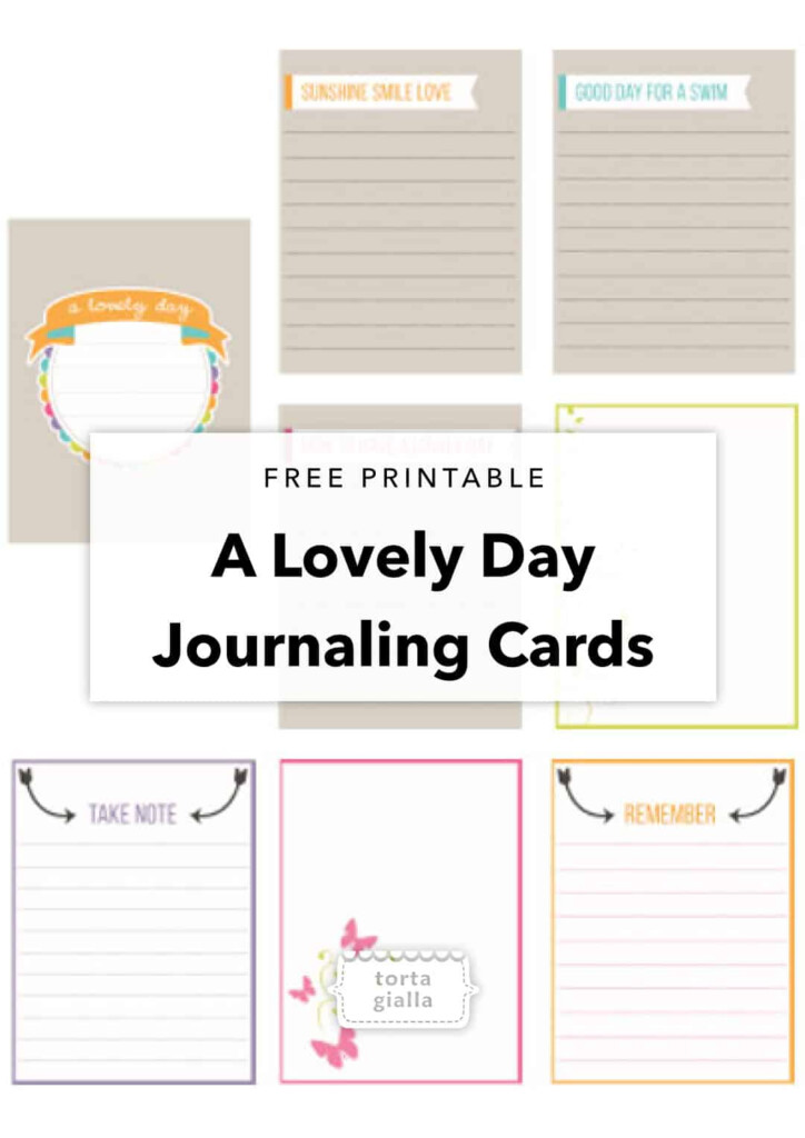 Free Printable A Lovely Day Journaling Card Set Tortagialla