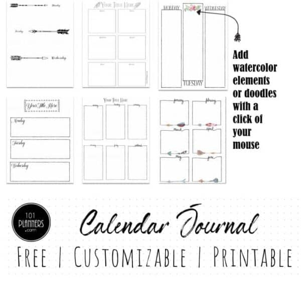 FREE Printable And Customizable Calendar Journal
