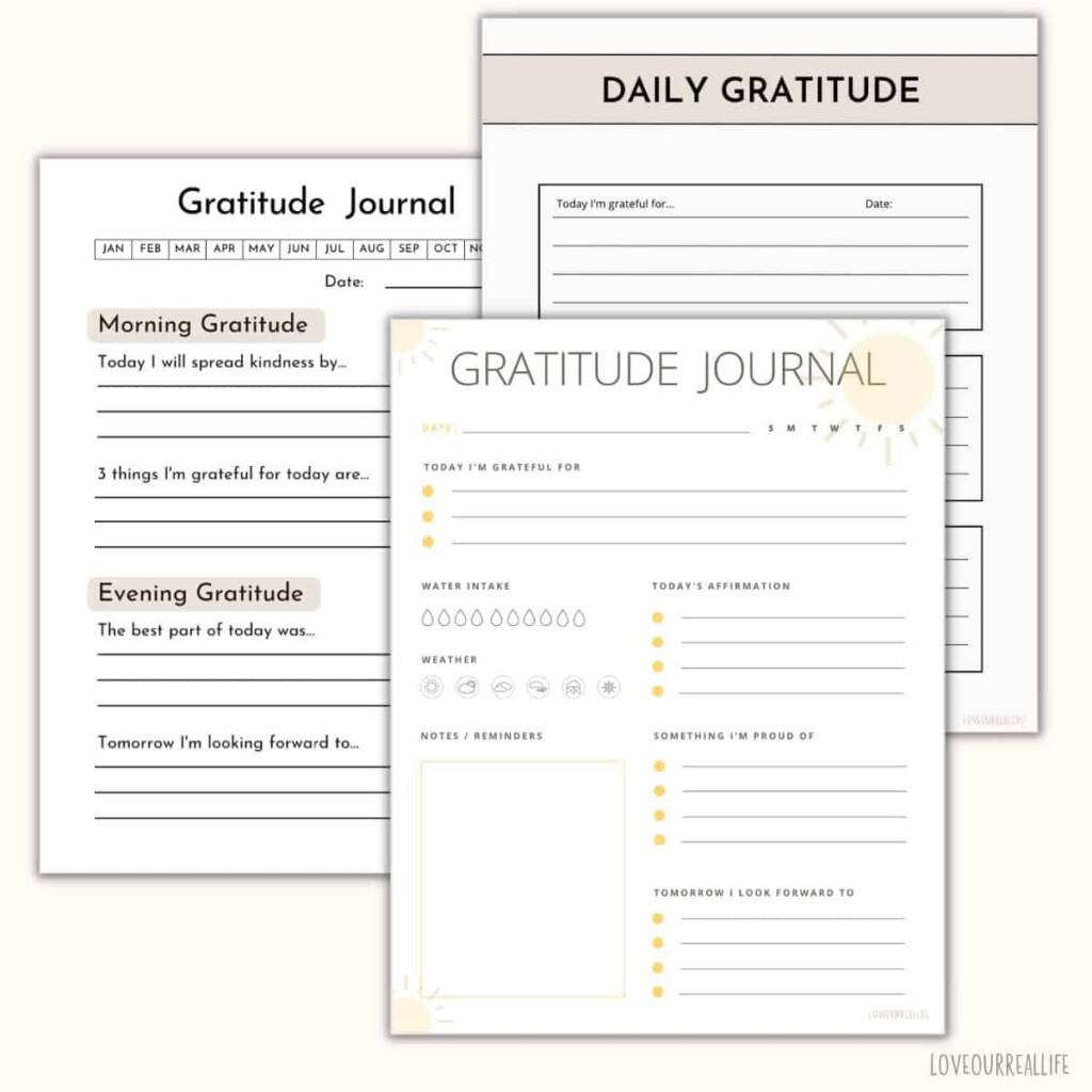 FREE Printable Daily Gratitude Journal Template With Prompts Love Our 