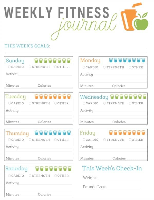 Free Printable Fitness Journal Free Templates Printable
