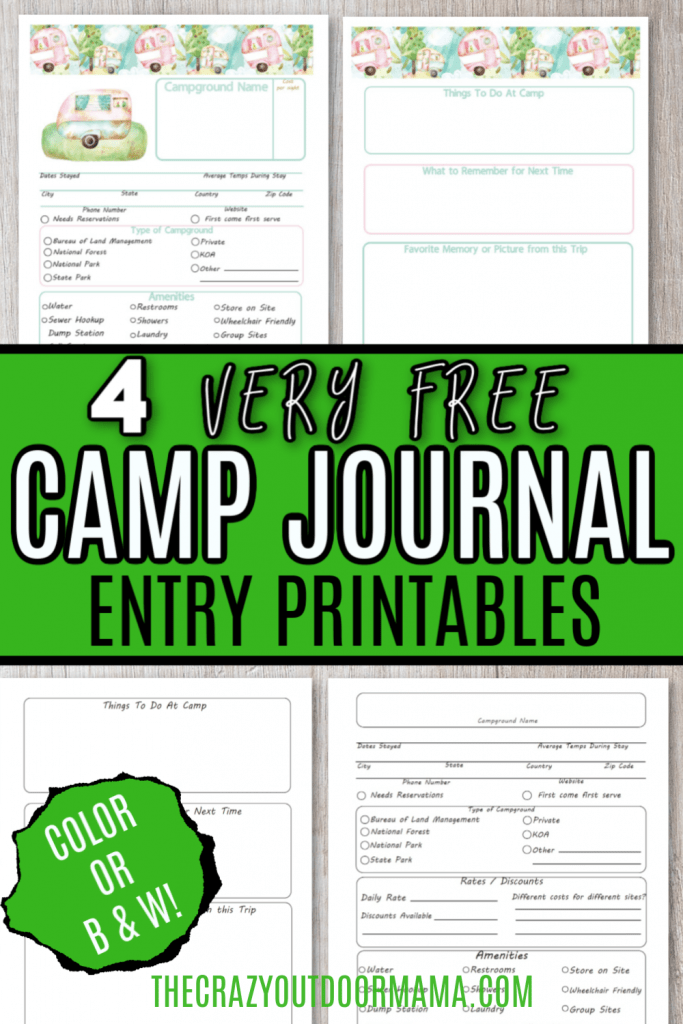 FREE Printable RV Camping Log Pages For Your 3 Ring Binder The Crazy 
