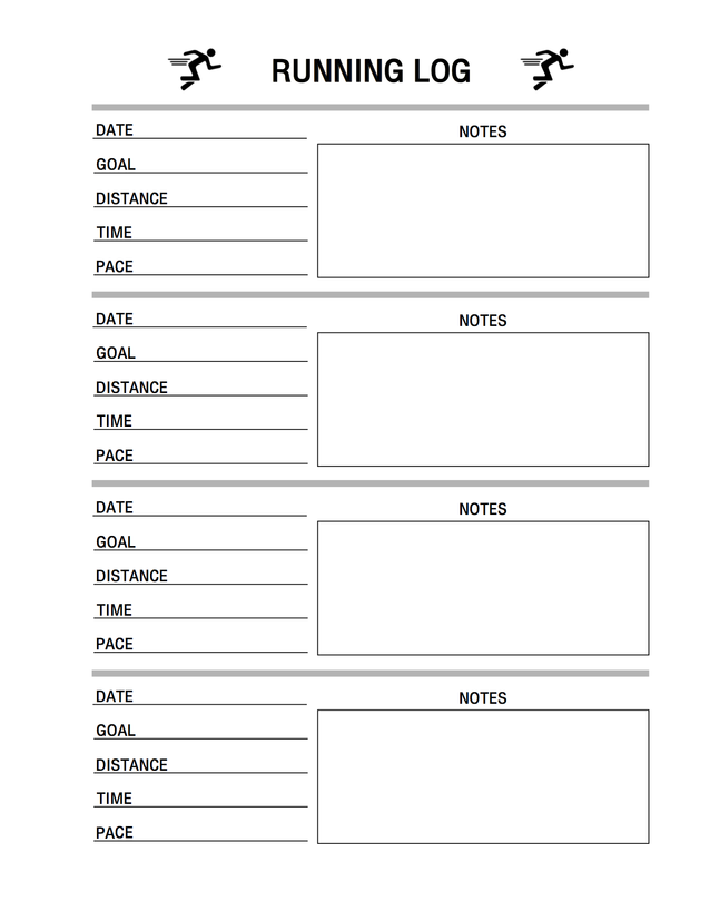 Free Running Log Printable From 30 Day Journal Co Write Down Your Goal 