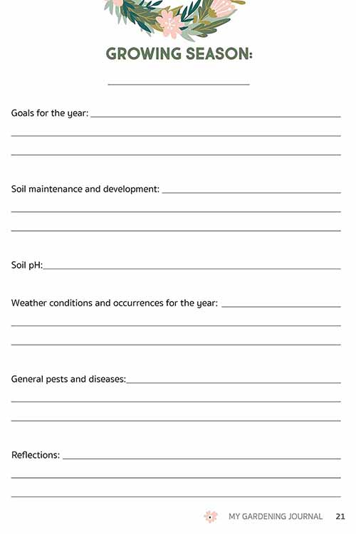 Gardener s Journal Template
