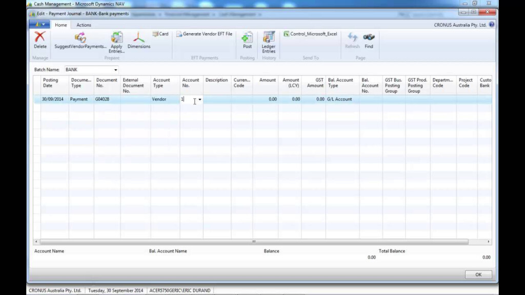 How To Use Dynamics NAV General Journal Lines YouTube