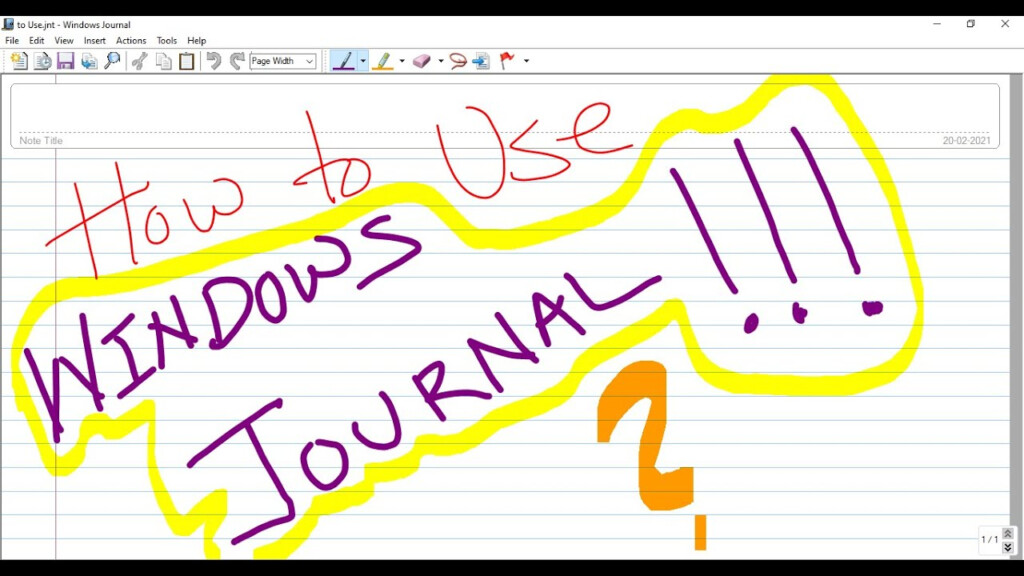 How To Use Windows Journal Windows Journal Notes Taking Application 