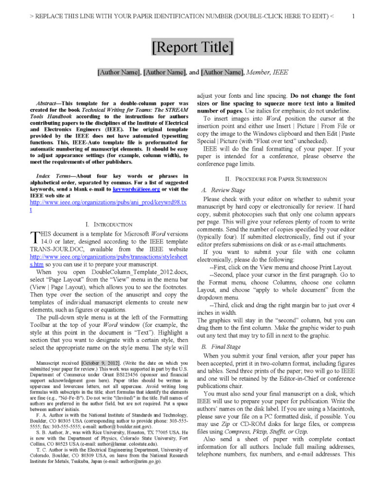 Journal Paper Template