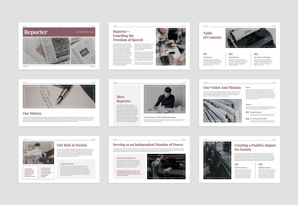 Journalism PowerPoint Presentation Template Graphue