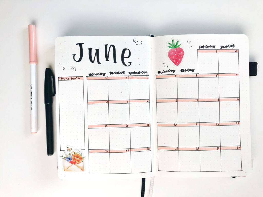 June 2020 Bullet Journal Calendar Template Vrogue co