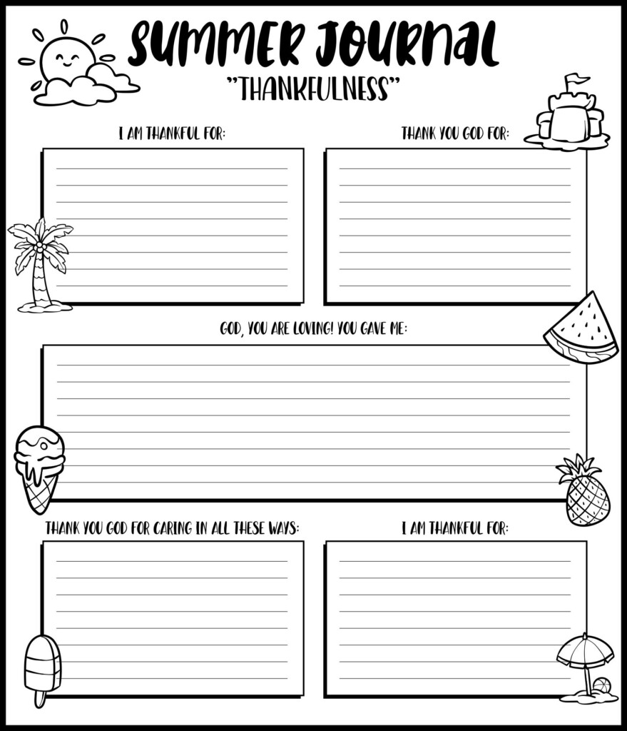 Kids Summer Journal Printable Printablee