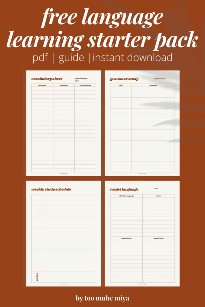 Language Learning Template Pdf