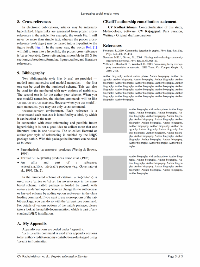 Latex Template Elsevier