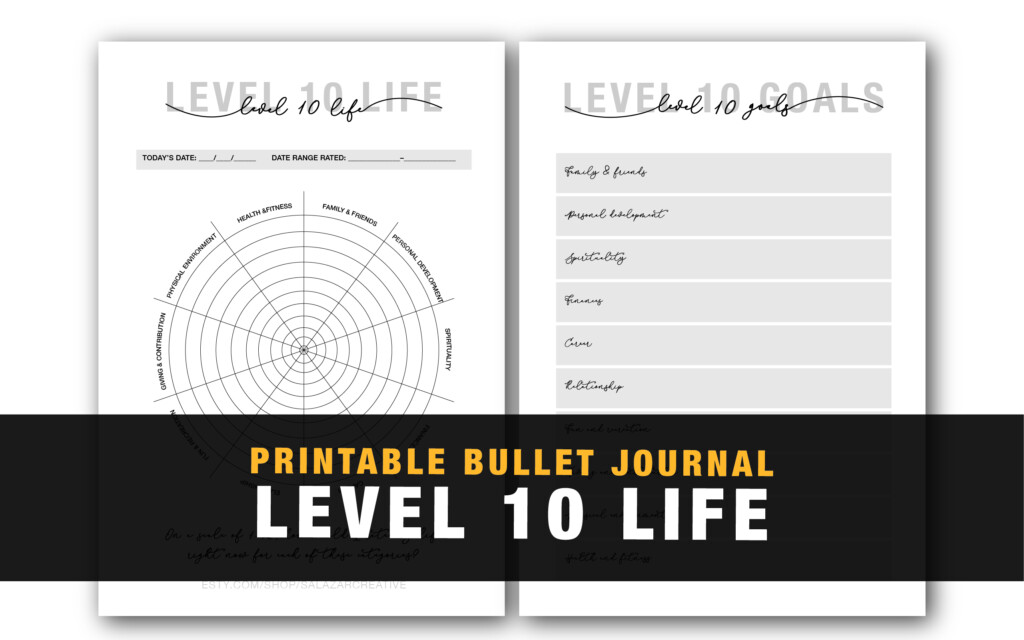 Level 10 Life Bullet Journal Template