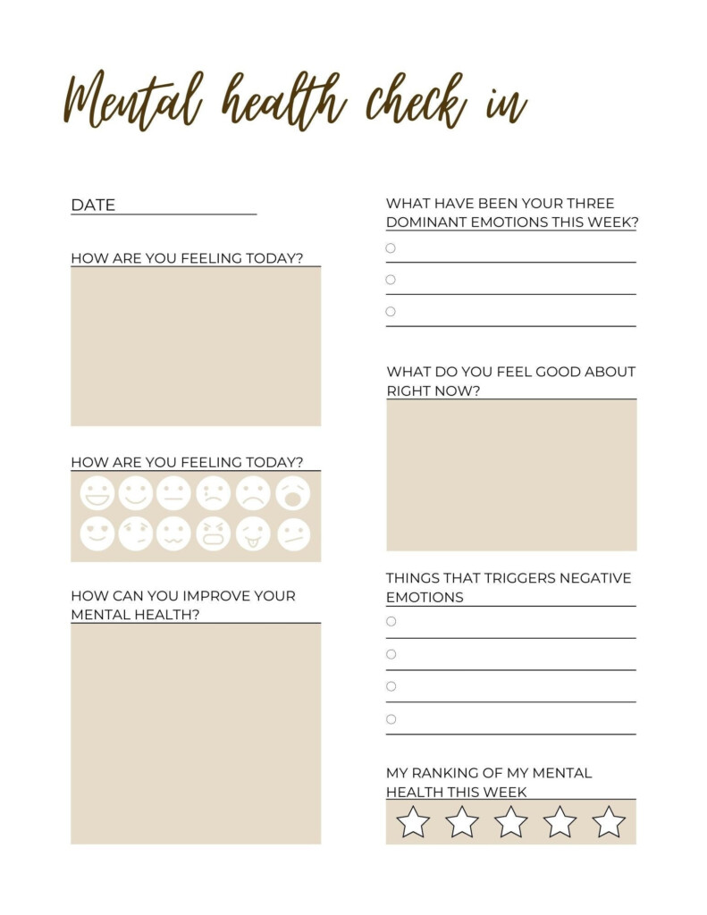 Mental Health Printable Journal Prompts