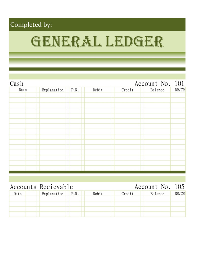 Microsoft Excel Ledger Template