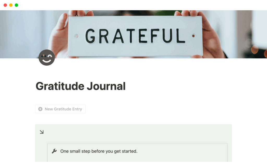 Notion Gratitude Journal Notion Template