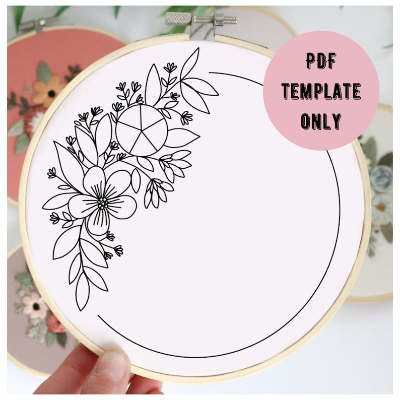 PDF Pattern Template ONLY Hand Embroidery Pattern Template Etsy Hand 