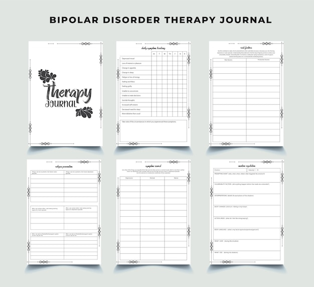 Premium Vector Bipolar Disorder Therapy Journal Minimalist Planner 