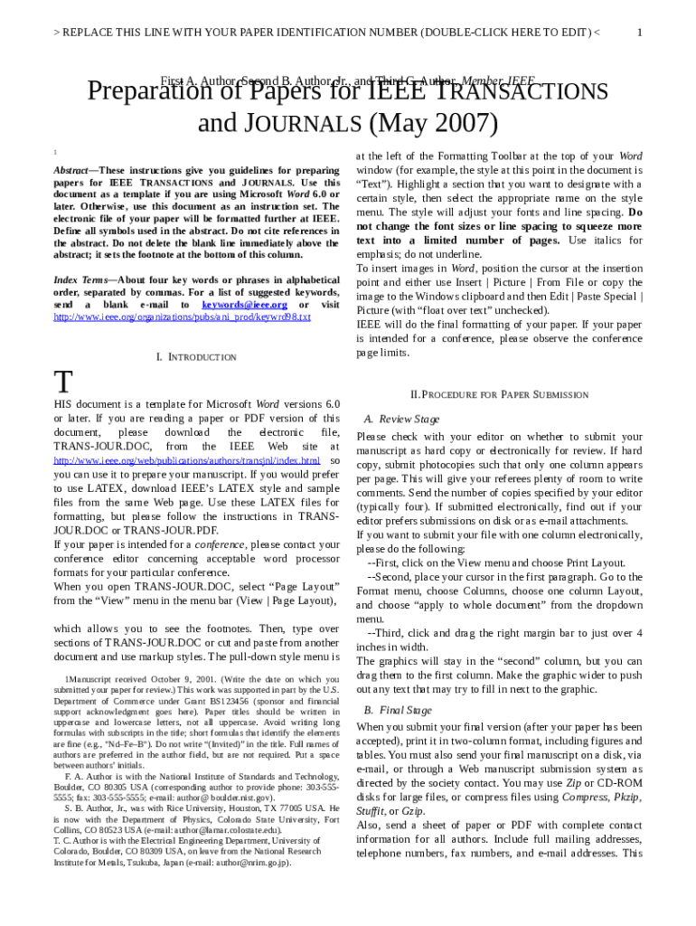 Preparation Of Papers For IEEE Transactions And Journals Doc 