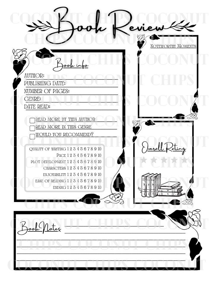 Printable Book Review Template