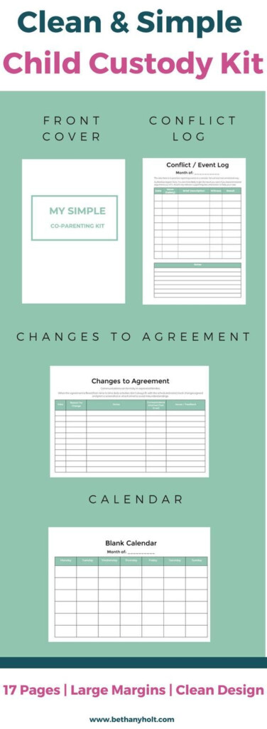 Printable Child Custody Journal Template Printable Templates Your Go 