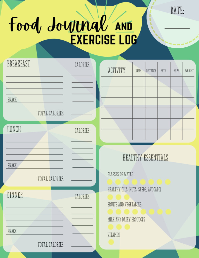 Printable Food And Exercise Journal At Webadelineblog Blog