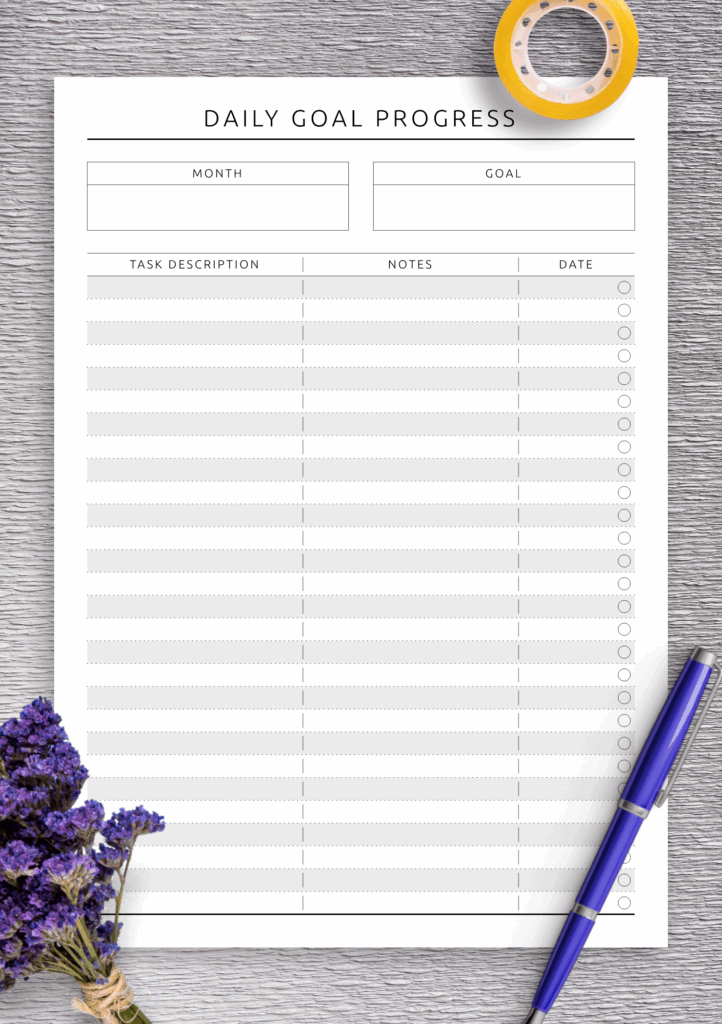 Printable Goal Planner A5 Inserts Goal Journal Goal Progress Tracker 