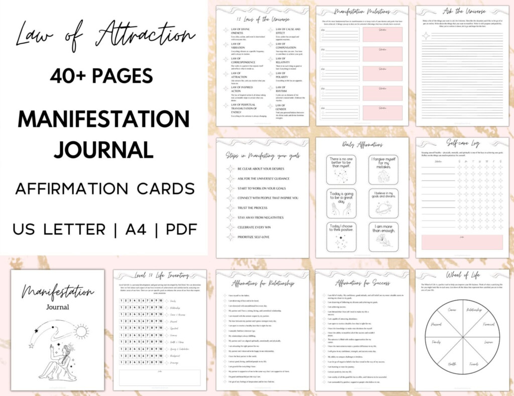 Printable Manifestation Journal Template Fillable Form 2025
