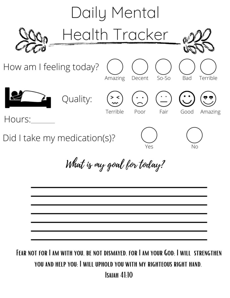 Printable Mental Health Journal Template
