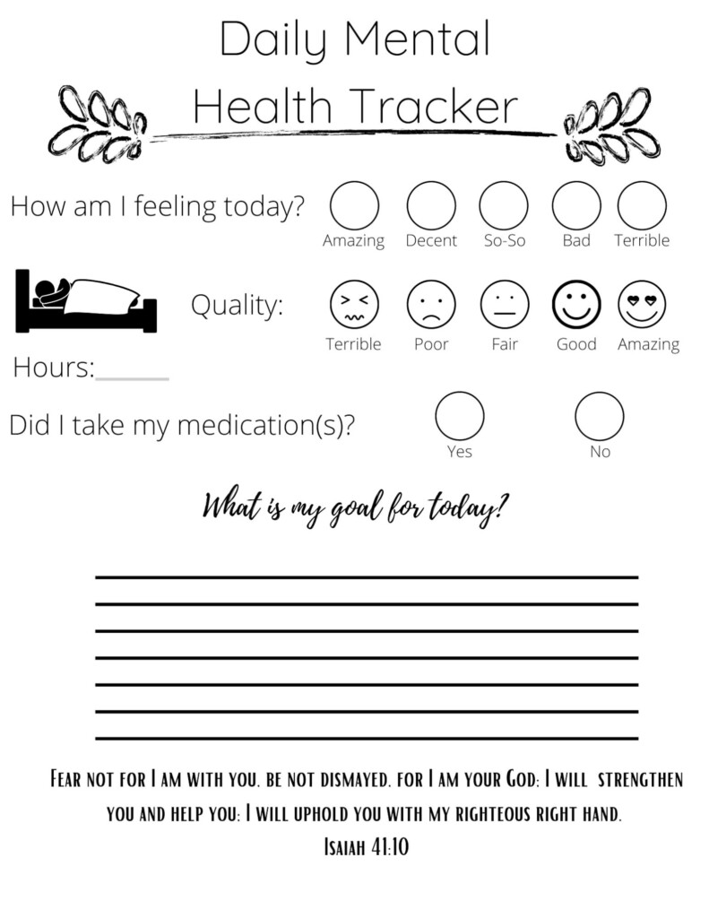 Printable Mental Health Journal Template