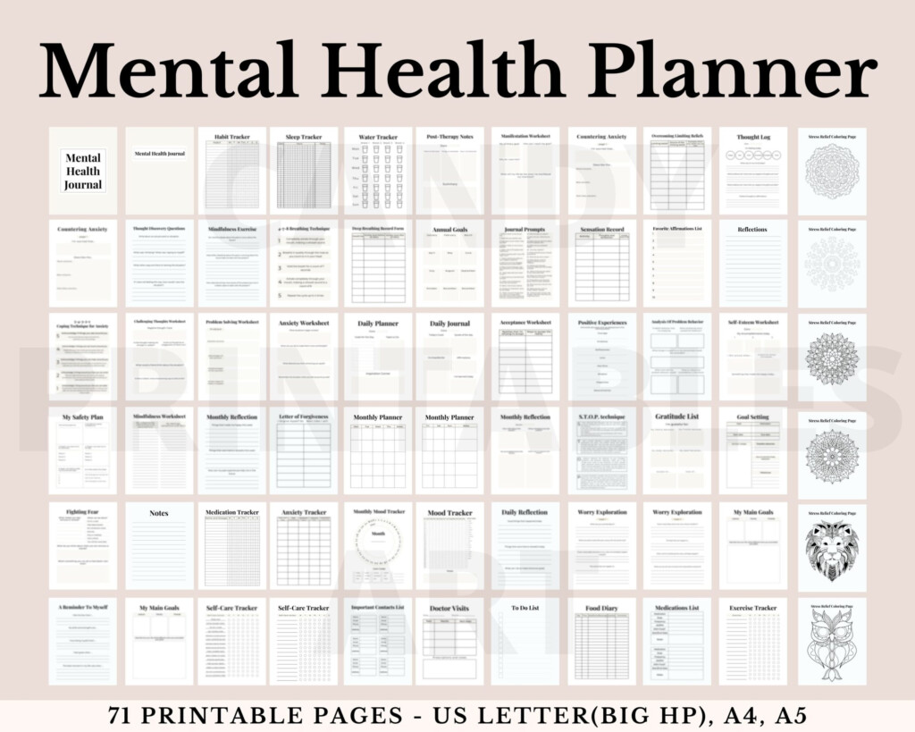 Printable Mental Health Journal Template Free Printable