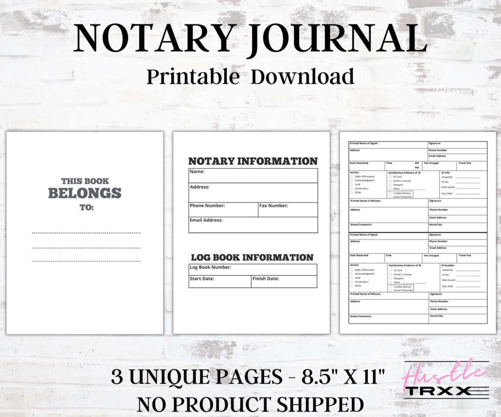 Printable Notary Public Journal Template Printable Form Templates 
