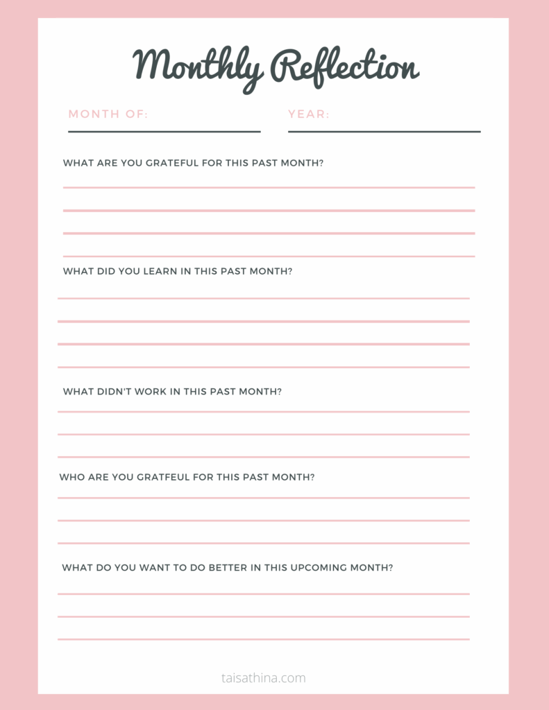 Printable Self Reflection Journal Template Fillable Form 2025
