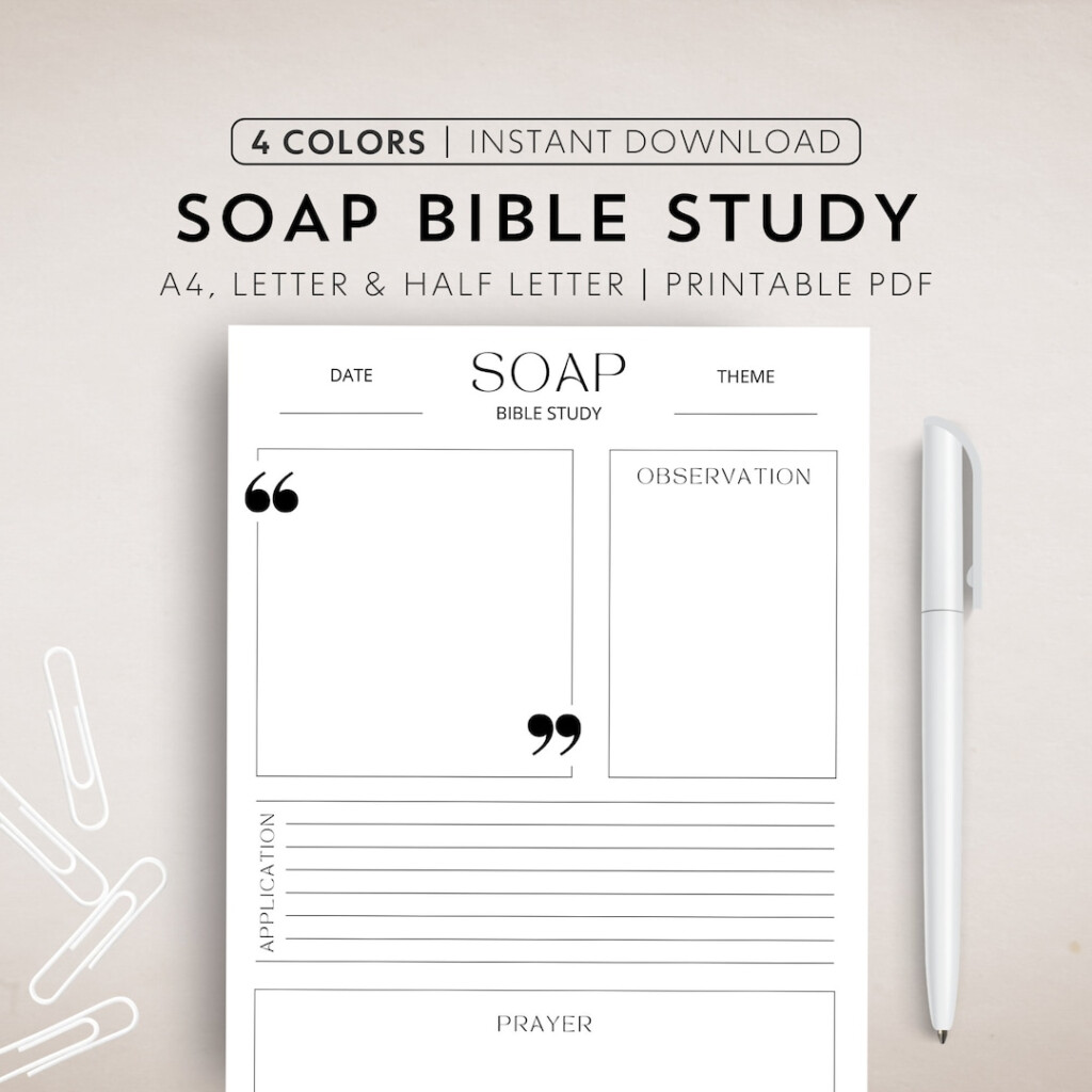 Printable SOAP Bible Study Template SOAP Study Method Bible Study 