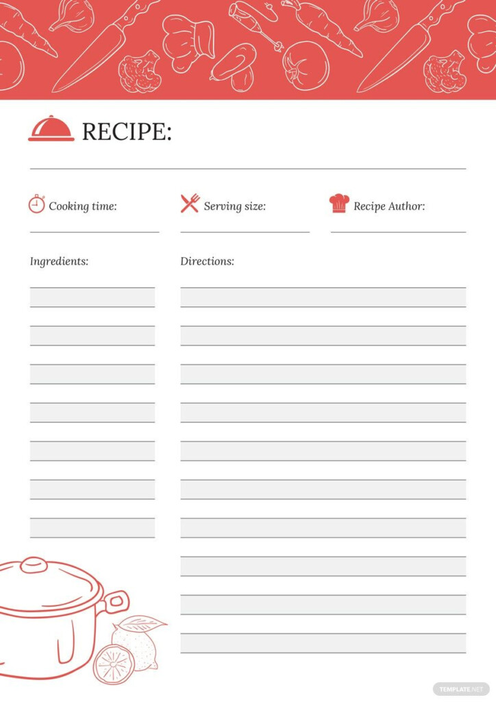 Recipe Journal Template Download In Word Illustrator PSD Publisher 