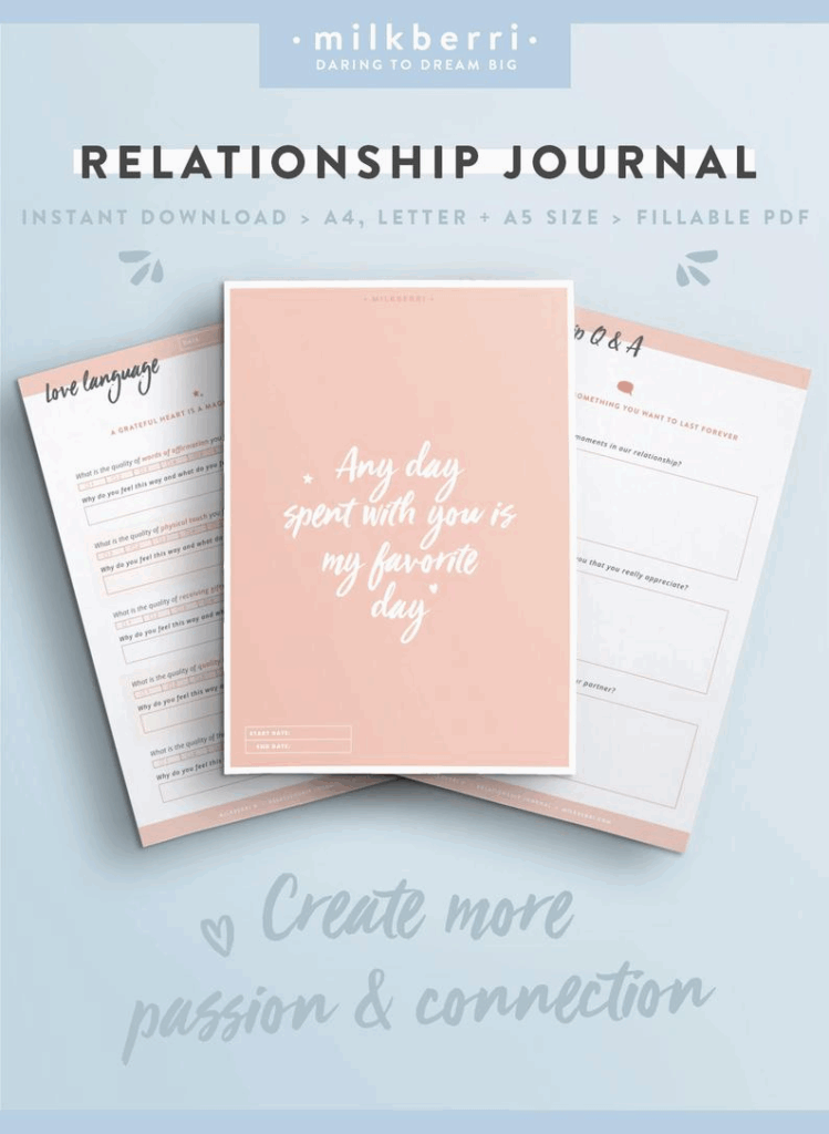 Relationship Journal Template These Are 30 Journal Prompts Plus A Free 