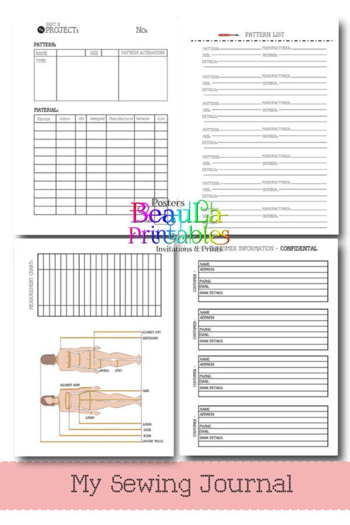 Sewing Journal Planner Printable Sewing Journal Sewing Notebook Sewing 