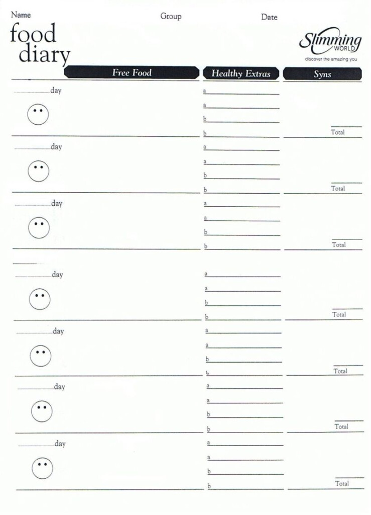 Slimming World Food Diary Printable Meal Planner Printable Artofit