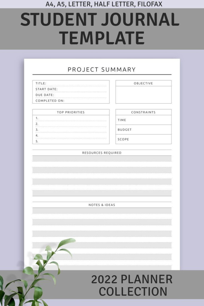 Student Journal Template Planners And Organizers Routine Planner 