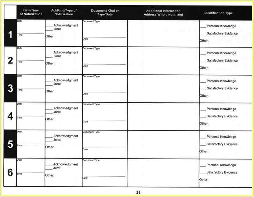 Template Free Downloadable Notary Journal At John Butterfield Blog